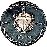 10 Pesos 1989, 200th Anniversary of the Great French Revolution - Bastille [Cuba]