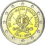 2 евро 2014, 200 лет полиции Мальты [Мальта]