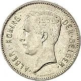 5 франков 1933, Надпись на голландском - 'ALBERT KONING DER BELGEN' [Бельгия]