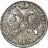 1 рубль 1727, СПБ, Екатерина, петербургский тип, сорочий хвост