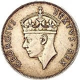 1 шиллинг 1949, KN, знак монетного двора: "KN" - Кингз Нортон Металл, Бирмингем [Восточная Африка]