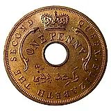 1 пенни 1957, KN, знак монетного двора: "KN" - Кингз Нортон Металл, Бирмингем [Британская Западная Африка]