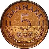 5 эре 1960, бронза [Дания]