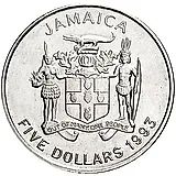 5 долларов 1993, 100 лет со дня рождения Нормана Вашингтона Мэнли [Ямайка]