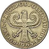 10 злотых 1965, 700 лет Варшаве, Колонна Сигизмунда [Польша]