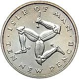 10 новых пенсов 1975 [Остров Мэн]