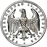 3 марки 1922, G, 3-я годовщина Веймарской конституции [Германия]