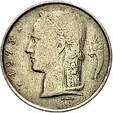 1 франк 1973, надпись на французском - "BELGIQUE" [Бельгия]