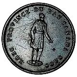 1 Penny 1837, Inscription on Ribbons: City Bank [Canada / Province of Canada]