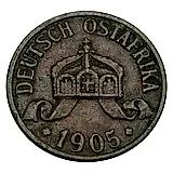 1/2 геллера 1905, A, знак монетного двора "A" — Берлин [Германская Восточная Африка]