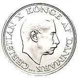 2 кроны 1945, 75 лет со дня рождения Короля Кристиана X [Дания]