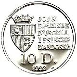 10 динеров 1992, Обыкновенная белка [Андорра]