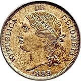 5 десимо 1888, Надпись на гурте "DIOS LEI LIBERTAD" [Колумбия]