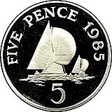 5 пенсов 1988 [Гернси]
