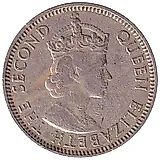 25 центов 1980, Бюст Королевы Елизаветы II [Белиз]