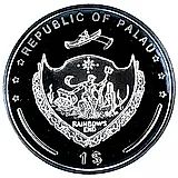 1 доллар 2009, Вымирающие виды - Бисса (Eretmochelys imbricata) [Палау]