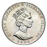 50 пенсов 1996, 70 лет со дня рождения Королевы Елизаветы II [Фолклендские острова]