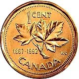 1 цент 1992, 125 лет Конфедерации Канада [Канада]