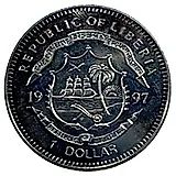 1 доллар 1997, 50 лет Независимости Индии /Махатма Ганди/ [Либерия]
