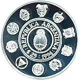 25 песо 1994, Иберо-Американская серия - Гигантский броненосец [Аргентина]