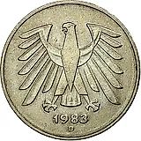 5 марок 1983, D, знак монетного двора: "D" - Мюнхен [Германия / ФРГ]