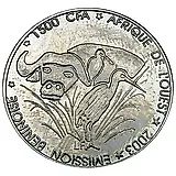 1500 франков 2003, Африканский буйвол [Бенин]