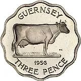 3 пенса 1956 [Гернси]