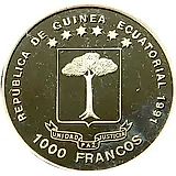1000 франков 1991, Бранденбургские ворота [Экваториальная Гвинея]