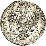 1 рубль 1725, СПБ, Екатерина I, петербургский тип, портрет влево, СПБ под орлом, орденская звезда без лучей