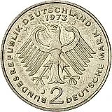 2 Marks 1973, J, Adenauer [Germany / FRG]