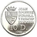 10 динеров 1992, 500 лет открытию Америки [Андорра]