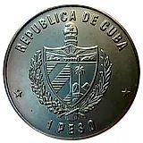 1 песо 1981, колибри-пчёлка [Куба]