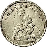 1 франк 1934, Надпись на французском - 'BELGIQUE' [Бельгия]