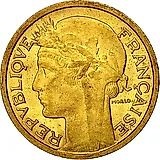 50 сантимов 1941, Алюминиевая бронза /жёлтый цвет/ [Франция]