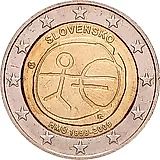 2 евро 2009, 10 лет монетарной политики ЕС (EMU) и введения евро [Словакия]