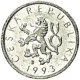 10 геллеров 1993, b’, знак монетного двора: "b’" (b с короной) - Яблонец-над-Нисой, Чехия [Чехия]