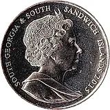 2 фунта 2015, 30 лет гербу [Южная Георгия и Южные Сандвичевы Острова]