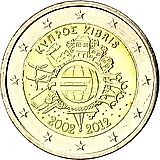 2 евро 2012, 10 лет евро наличными [Кипр]