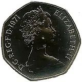 50 новых пенсов 1971 [Великобритания] Proof