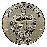 1 песо 1985, попугай [Куба]