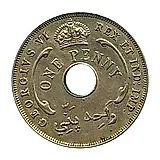 1 пенни 1940, H, знак монетного двора: "H" - Хитон, Бирмингем [Британская Западная Африка]