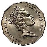 50 центов 1991, 25 лет с момента перехода на десятичную систему национальной валюты [Австралия]