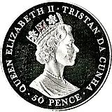 50 пенсов 2001, 100 лет со дня смерти Королевы Виктории [Тристан-да-Кунья / Острова Святой Елены, Вознесения и Тристан-да-Кунья]
