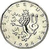 2 Koruna 1994, b', Mint Mark: "b'" (b with crown) - Jablonec nad Nisou, Czechia [Czechia]