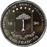 1000 франков 1996, 100 лет Олимпийским играм, Токио 1964 [Экваториальная Гвинея]