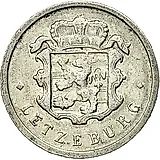 25 сантимов 1954, Монетное отношение аверс/реверс (180°) [Люксембург]