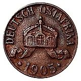 1 геллер 1905, J, знак монетного двора "J" — Гамбург [Германская Восточная Африка]
