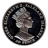 50 пенсов 2001, 100 лет со дня смерти Королевы Виктории [Фолклендские острова]