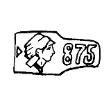 Assay Mark "875" Worker's Head with Hammer