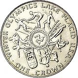1 крона 1980, Олимпиада в Лейк-Плэсид [Остров Мэн]